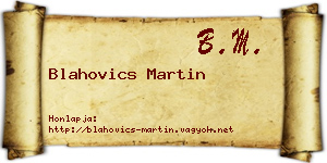 Blahovics Martin névjegykártya